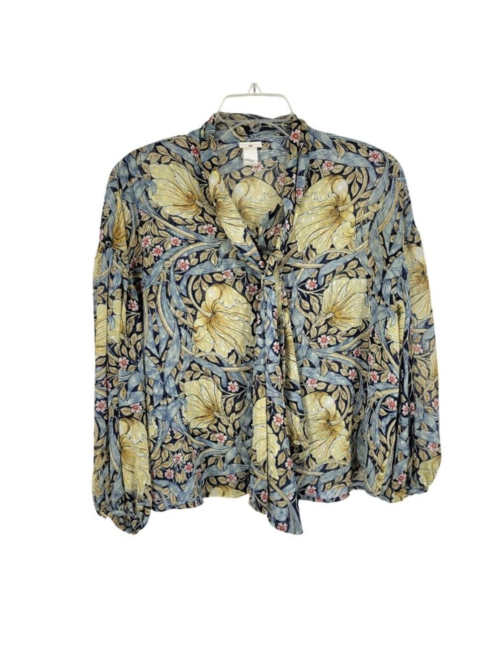Morris & Co x HM Academia Romantic Sheer Tie Neck Art Nouveau Floral oversize 8